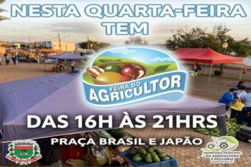 Nesta Quarta-feira, tem Feira do Agricultor na Praça Brasil e Japão.