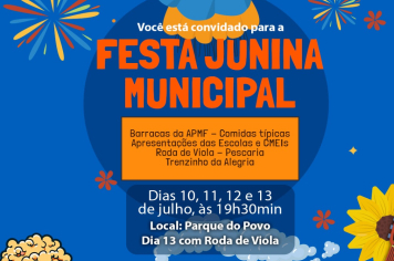 A TRADICIONAL FESTA JULINA DA SECRETARIA MUNICIPAL DE EDUCAÇÃO, CULTURA E ESPORTE ACONTECERÁ NOS DIAS 10,11, 12 E 13 DE JULHO NO PARQUE DO POVO.