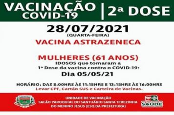 2ª DOSE DA VACINA ASTRAZENECA