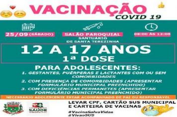 VACINAÇÃO COVID-19 12 A 17 ANOS PARA COMORBIDADES, DEFICIENTES, E GRÁVIDAS 