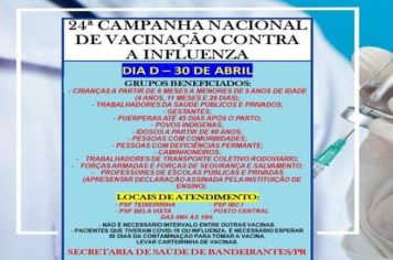 INFLUENZA - CAMPANHA NACIONAL DE VACINAÇÃO