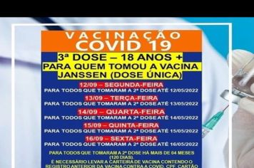 3ª DOSE (REFORÇO JANSSEM) PARA MAIORES DE 18 ANOS