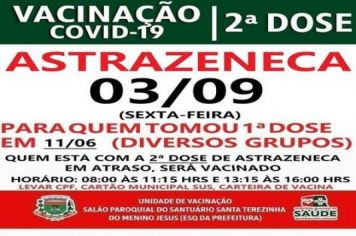 2ª DOSE  ASTRAZENECA VACINADOS EM 11/06/21
