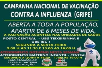 VACINAÇÃO CONTRA GRIPE!
