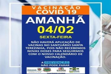 ATENÇÃO: AVISO SOBRE VACINAÇÃO