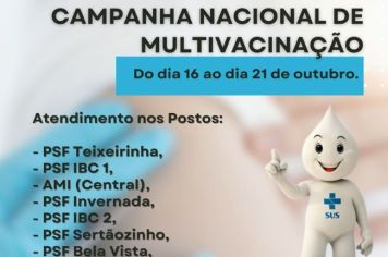 PREFEITURA DE BANDEIRANTES DIVULGA CRONOGRAMA DA CAMPANHA NACIONAL DE MULTIVACINAÇÃO.