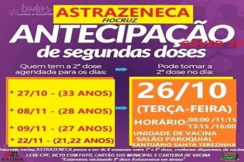 ANTECIPAÇÃO 2ª DOSE ASTRAZENECA DIVERSOS GRUPOS