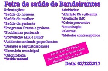 Hoje tem ‘Feira da Saúde 2017’ no Posto Central
