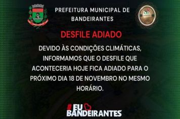DESFILE ADIADO!