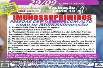 VACINAÇÃO COVID-19 IMUNOSSUPRIMIDOS ACIMA DE 401 ANOS