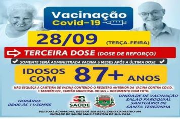 VACINA DA DOSE DE REFORÇO PARA IDOSOS COM MAIS DE 87 ANOS