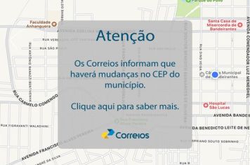 CORREIOS PROMOVERÁ ALTERAÇÕES NO CEP DE BANDEIRANTES A PARTIR DE 28 DE JUNHO