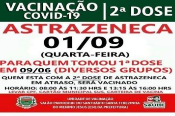 2ª DOSE  ASTRAZENECA VACINADOS EM 09/06/21