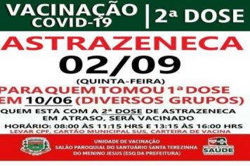 2ª DOSE  ASTRAZENECA VACINADOS EM 10/06/21