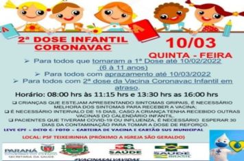 2º DOSE CORONAVAC INFANTIL