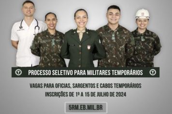 Processo seletivo para militares temporários.