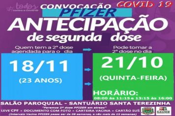 2ª DOSE PFIZER DE 18/11 ANTECIPADA PARA 21/10