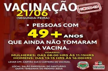VACINAÇÃO A PARTIR 49 ANOS