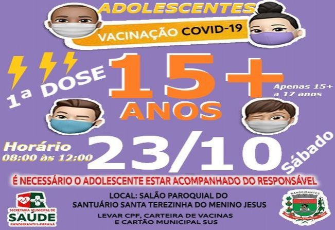 VACINAÇÃO ADOLESCENTES DE 15 ANOS!!