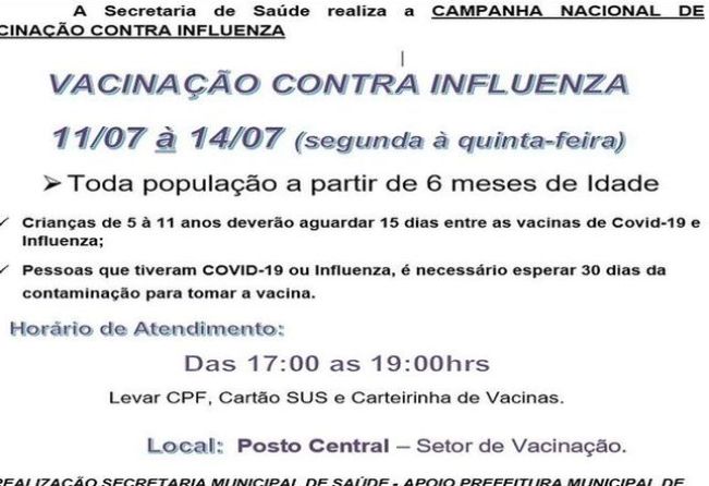 VACINAÇÃO INFLUENZA 