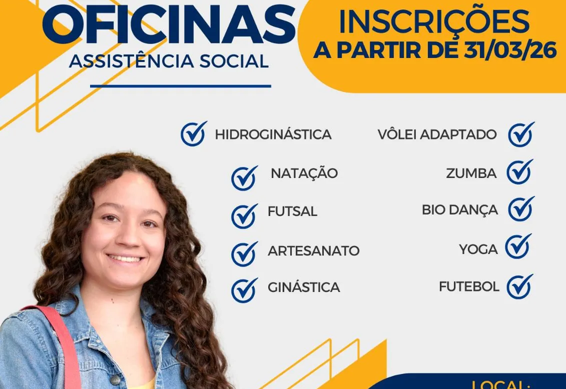 ASSISTÊNCIA SOCIAL ABRE INSCRIÇÕES PARA OFICINAS DE SAÚDE E BEM-ESTAR