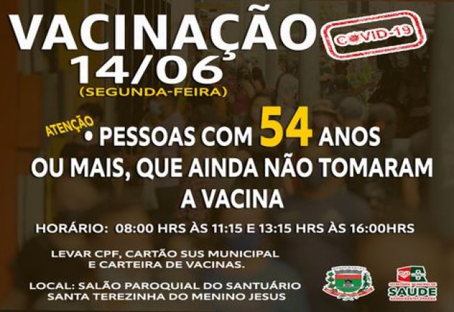 VACINAÇÃO MAIORES DE 54 ANOS