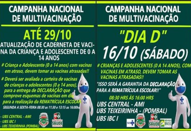 CAMPANHA NACIONAL DE MULTIVACINAÇÃO!!