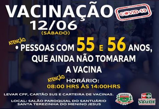 VACINAÇÃO 55 E 56 ANOS