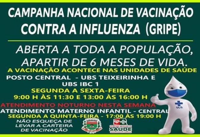 VACINAÇÃO CONTRA GRIPE!