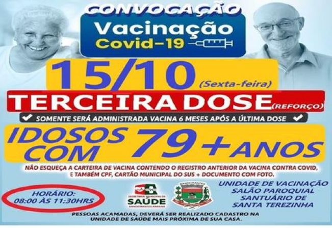 DOSE DE  REFORÇO PARA MAIORES DE 79 ANOS