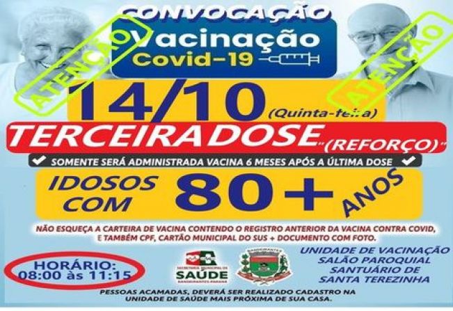 DOSE DE  REFORÇO PARA MAIORES DE 80 ANOS