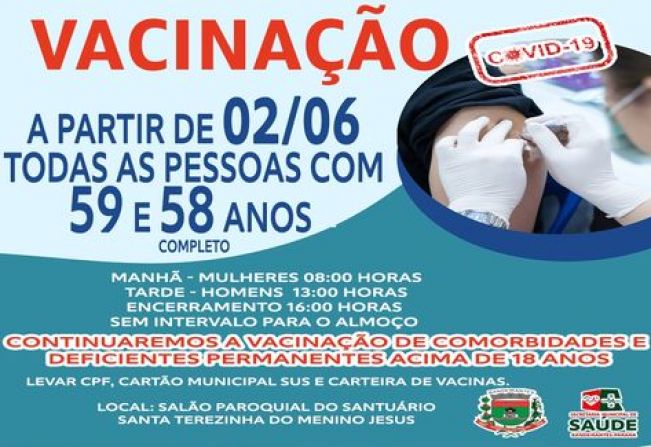 VACINAÇÃO PESSOAS COM 58 ANOS