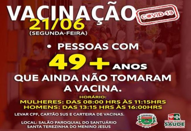 VACINAÇÃO A PARTIR 49 ANOS