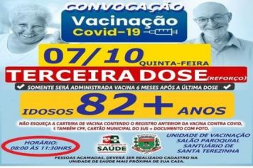 DOSE DE  REFORÇO PARA MAIORES DE 82 ANOS
