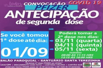 ANTECIPAÇÃO DE 2ª DOSE PFIZER VACINADOS EM 01/09/21