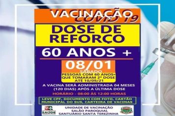DOSE DE REFORÇO MAIORES DE 60 ANOS