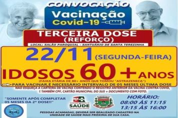 DOSE DE REFORÇO EM IDOSOS MAIORES DE 60 ANOS