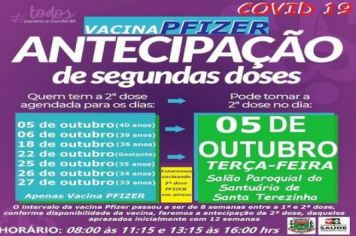 CONTINUAMOS  A ANTECIPAÇÃO DE 2ª DOSE PFIZER!!