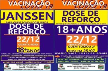 DOSE DE REFORÇO PARA MAIORES DE 18 ANOS