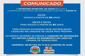 Vacinação de IDOSOS a partir de 83 ANOS!
