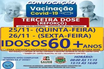 DOSE DE REFORÇO PARA IDOSOS MAIORES DE 60 ANOS.