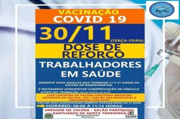DOSE DE REFORÇO PARA TRABALHADOR EM SAÚDE