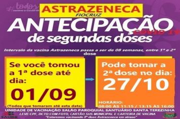 ANTECIPAÇÃO DE 2ª DOSE ASTRAZENECA