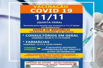 DOSE DE REFORÇO PARA TRABALHADORES EM SAÚDE