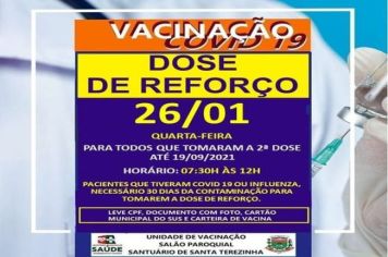 DOSE DE REFORÇO PARA TODOS QUE TOMARAM A 2ª DOSE ATÉ 19/09/2021