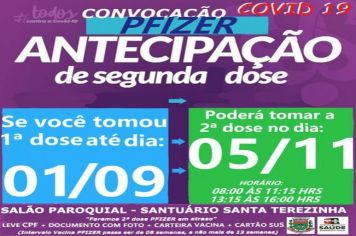 ANTECIPAÇÃO 2ª DOSE PFIZER PARA VACINADOS EM 01/09/21