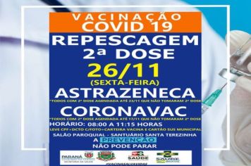 REPESCAGEM DE 2ª DOSE ASTRAZENECA E CORONAVAC