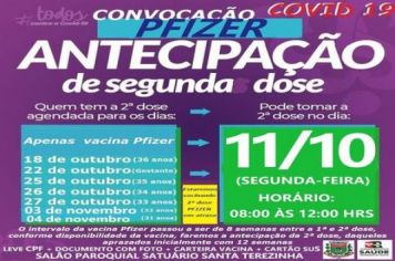 ANTECIPAÇÃO DE 2ª DOSE PFIZER PARA DIVERSOS GRUPOS!