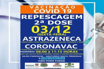 REPESCAGEM DE 2ª DOSE ASTRAZENECA E CORONAVAC!