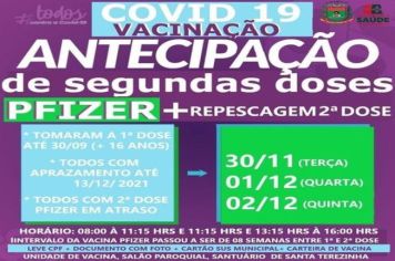 ANTECIPAÇÃO E REPESCAGEM: 2ª DOSE PFIZER 